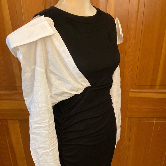 Two Tone Ruched Bodycon Dress - Picture 8 of 16
